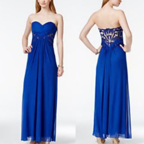 Jump Dresses & Skirts - Jump Illusion Embellished Blue Gown Size 5/6